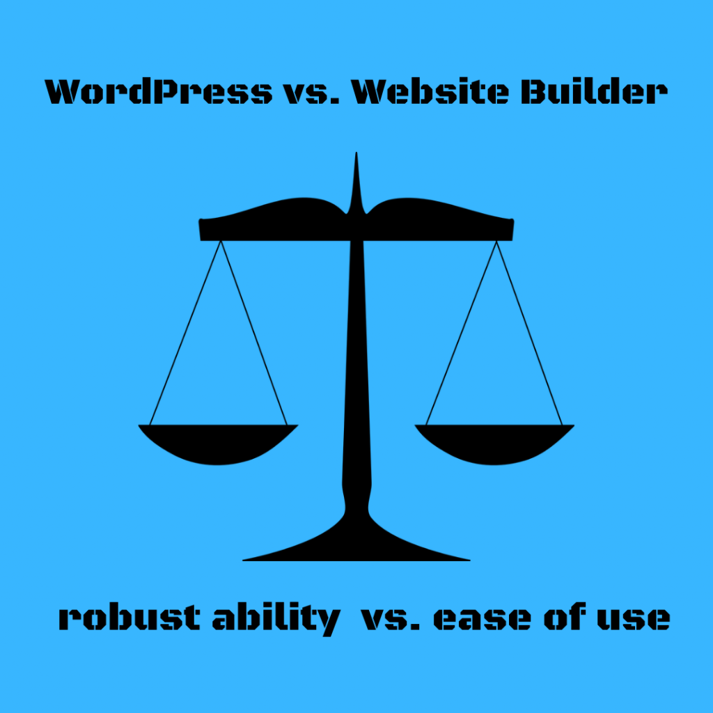 scale clipart - WordPress vs. Web Builder